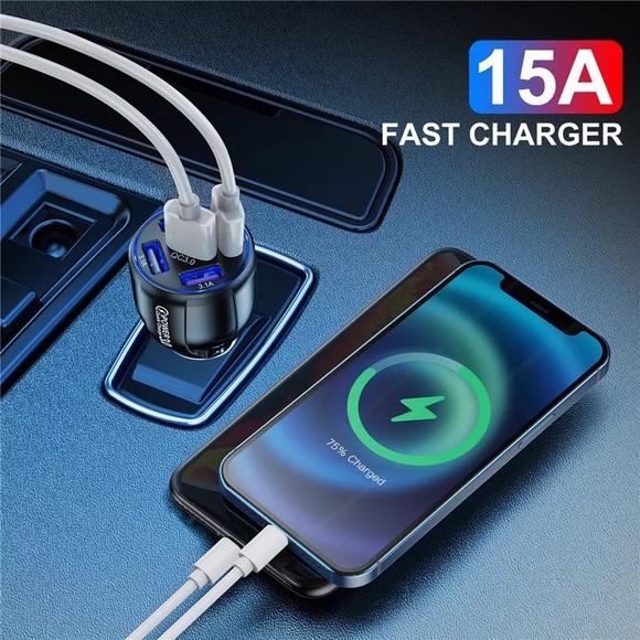5 Port Fast Car USB Charger - Picture 3 of 6